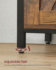 Kitchen Sideboard With Sliding Doors by Vasagle - Rustic Brown and Black