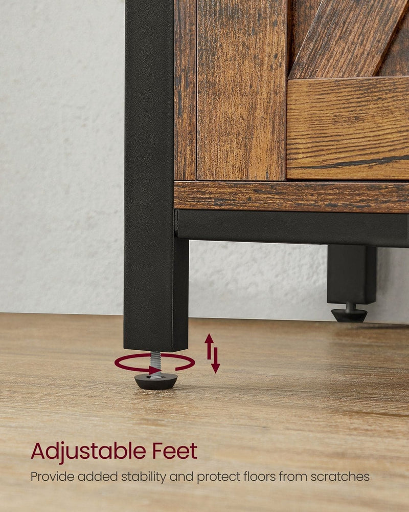 Kitchen Sideboard With Sliding Doors by Vasagle - Rustic Brown and Black