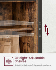 Kitchen Sideboard With Sliding Doors by Vasagle - Rustic Brown and Black