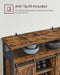 Industrial Style Kitchen Sideboard With Sliding Doors by Vasagle Rustic Brown and Black.