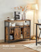 Industrial Style Kitchen Sideboard With Sliding Doors by Vasagle Rustic Brown and Black.