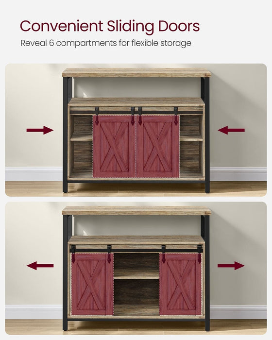 Industrial Style Kitchen Sideboard With Sliding Doors by Vasagle Turquoise Brown and Black.