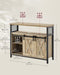 Industrial Style Kitchen Sideboard With Sliding Doors by Vasagle Turquoise Brown and Black.