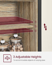 Kitchen Sideboard With Sliding Doors by Vasagle - Turquoise, Brown, and Black