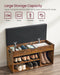 Image of an Industrial Shoe Bench With Cushioned Seat by Vasagle