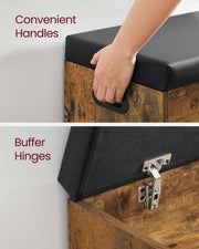 Vasagle Industrial Shoe Bench With Cushioned Seat For Entryway 