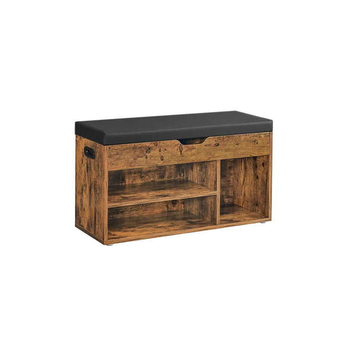Image of an Industrial Shoe Bench With Cushioned Seat by Vasagle