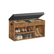 Vasagle Industrial Shoe Bench With Cushioned Seat For Entryway 