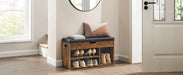 Image of an Industrial Shoe Bench With Cushioned Seat by Vasagle