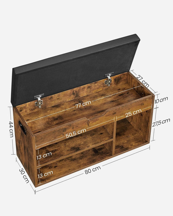 Image of an Industrial Shoe Bench With Cushioned Seat by Vasagle