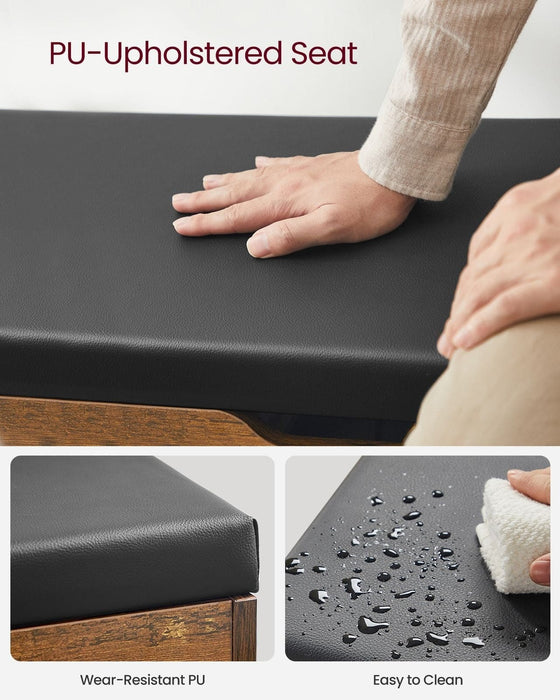 Image of an Industrial Shoe Bench With Cushioned Seat by Vasagle