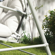 Outdoor Chair Cushion Set with Back Seat Pads and Ties Ideal for Patio Seating White AOSOM
