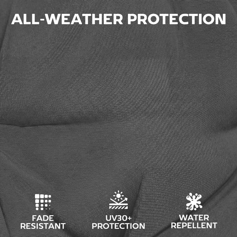 Garden Chair Cushion Set for Outdoor Comfort with Head and Back Support 4 Pack Dark Grey Outsunny