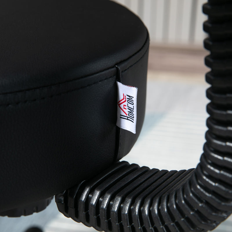 Adjustable Swivel Salon Chair with Padded Seat and Wheels for Hairdressers and Spas, Black