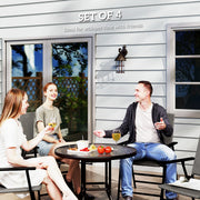 Set of Four Grey Folding Rattan Garden Chairs Lightweight and Durable by Outsunny