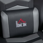 Grey Massage Recliner Chair with Remote Cup Holders and Lumbar Support by Homcom