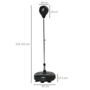 Adjustable Height Punching Bag with Stand for Teens in Gold and Black by Outsunny AOSOM