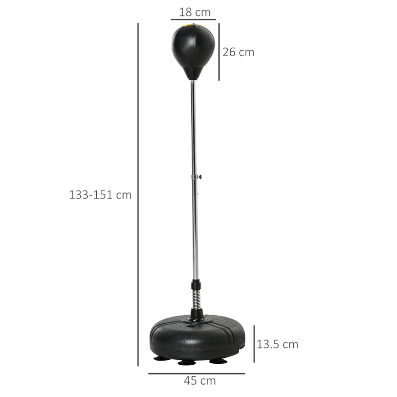 Adjustable Height Punching Bag with Stand for Teens in Gold and Black by Outsunny AOSOM