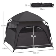 Foldable Dog Cat Tent with Water Resistant Oxford and Carry Bag for Extra Large Dogs Charcoal Grey by PawHut
