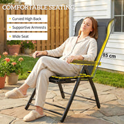 Folding Garden Recliner Chairs Set of 2 with Adjustable Back and Footrest Dark Grey Outsunny