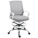 Grey Ergonomic Mesh Drafting Chair with Lumbar Support and Adjustable Foot Ring by HOMCOM