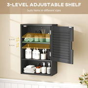 Wall Mounted Bathroom Cabinet With Adjustable Shelves Ideal For Compact Spaces Black AOSOM
