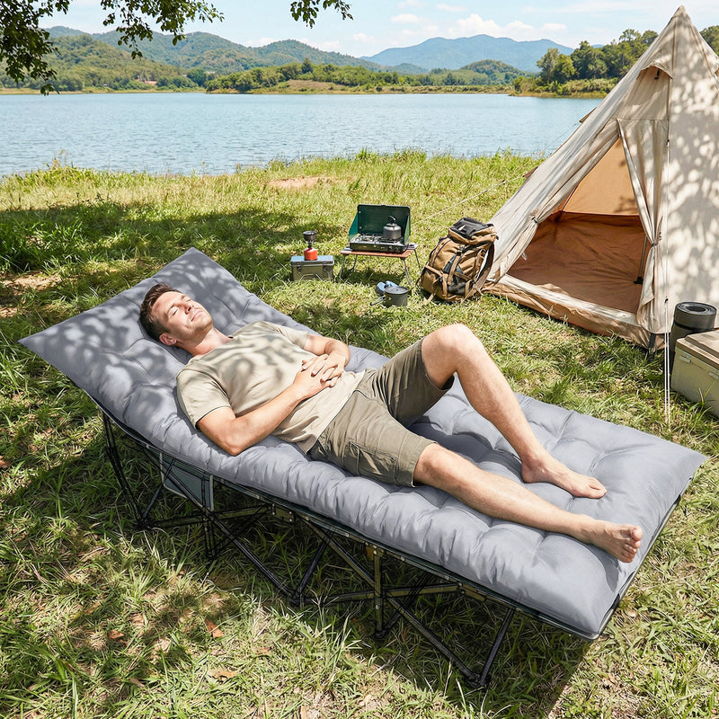 Camping Mat with Thick Foam for Warm Comfortable Sleep Outdoors Light Grey