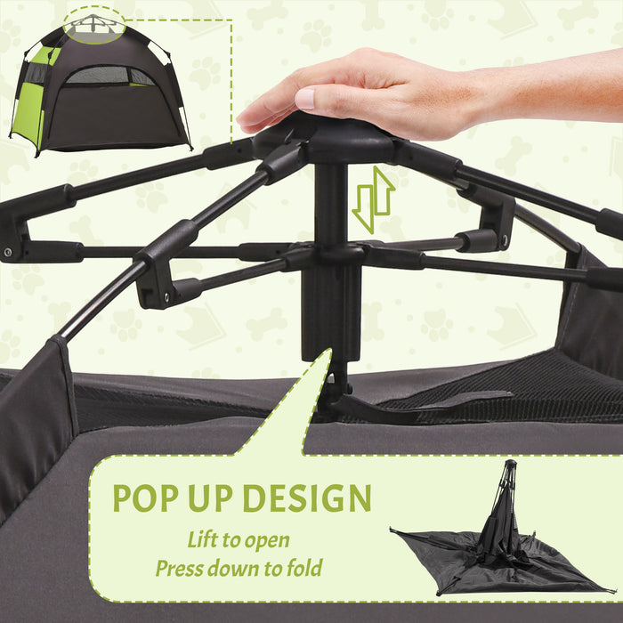 Green Pop Up Dog Tent with Water-Resistant Oxford and Carry Bag for Extra Large Dogs by PawHut