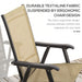 Set of 4 Foldable Metal Garden Chairs Light Brown Outdoor Dining Seats by Outsunny