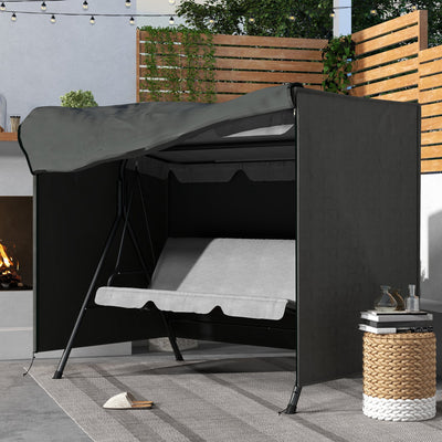 Dark Grey Swing Seat Cover for 3 Seater Garden Hammock Waterproof and UV Resistant