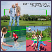 SPORTNOW Badminton Net Set, Height Adjustable Net for Pickleball, Volleyball, Badminton, with 3 Shuttlecocks, 4 Rackets AOSOM