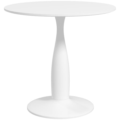 Modern Round Dining Table with Steel Base Space Saving Design for Small Spaces Grey