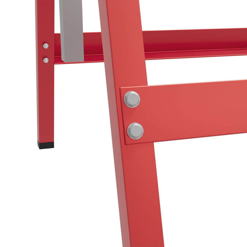 Adjustable Steel Saw Horse Set of 2 for DIY and Woodworking with Foldable Design Red AOSOM