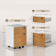 Lockable Two Drawer Office Filing Cabinet With Spacious Storage Wood Effect