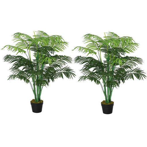 2 Pack Artificial Palm Trees in Pots 125cm Tall for Indoor or Outdoor Home Decor