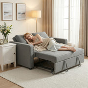 Sofa Bed for Small Spaces with Adjustable Backrest and Supportive Foam Grey Homcom