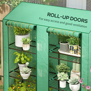 Three Tier Mini Greenhouse With Shelves For Patio Or Balcony Planting Green AOSOM