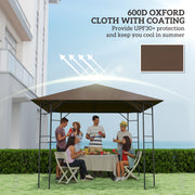 Brown 3 x 3m Gazebo Canopy Replacement Cover Water-Resistant with Drain Holes by Outsunny