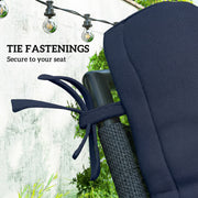 Outdoor Seat and Back Cushions Set of 2 for Garden Chairs Easy Care Dark Blue AOSOM