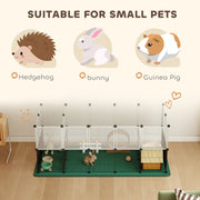 Small Pet Cage and Playpen with Waterproof Mat for Easy Cleaning Black AOSOM
