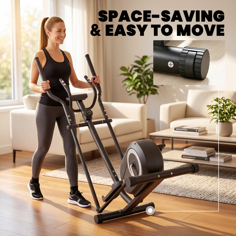 Elliptical Cross Trainer for Quiet Home Workouts with App Connectivity and 8 Resistance Levels Grey