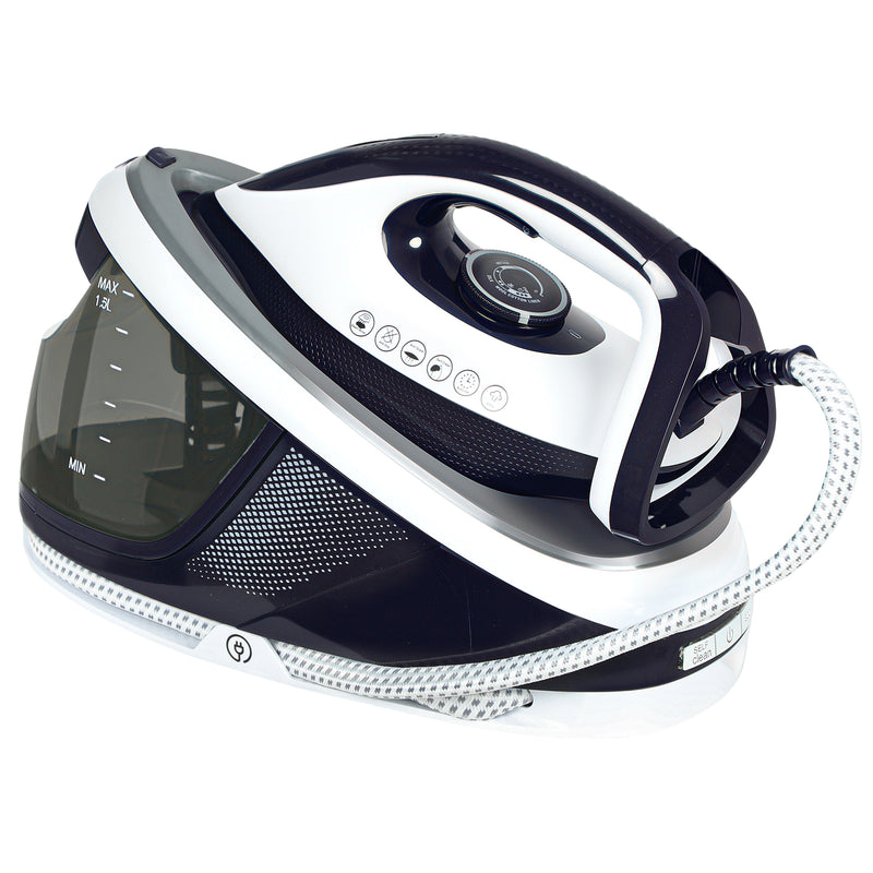 Steam Generator Iron with 8 Bar Pressure and 1.5L Tank for Fast Crease Removal, Blue