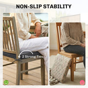 Outdoor Seat Cushions with Thick Foam Support for Garden Chairs 40 x 40 cm Dark Grey Outsunny