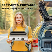 Two Burner Portable Gas BBQ Grill for Outdoor Cooking by Outsunny