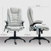 Executive Swivel Office Chair with Massage and Heat High Back Light Grey PU Leather by HOMCOM