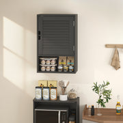 Wall Mounted Bathroom Cabinet With Adjustable Shelves Ideal For Compact Spaces Black AOSOM