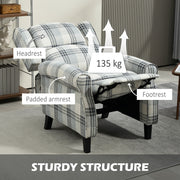 Grey Manual Reclining Chair with 160 Degree Backrest and Footrest by HOMCOM