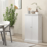 Freestanding Kitchen Storage Cupboard with Adjustable Shelves Ideal for Home Organisation White
