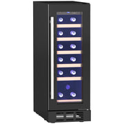 Black 19 Bottle Wine Fridge with Wooden Rack and Adjustable Temperature by HOMCOM