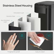 12L Motion Sensor Kitchen Bin with Touchless Opening and Steel Body, Black AOSOM